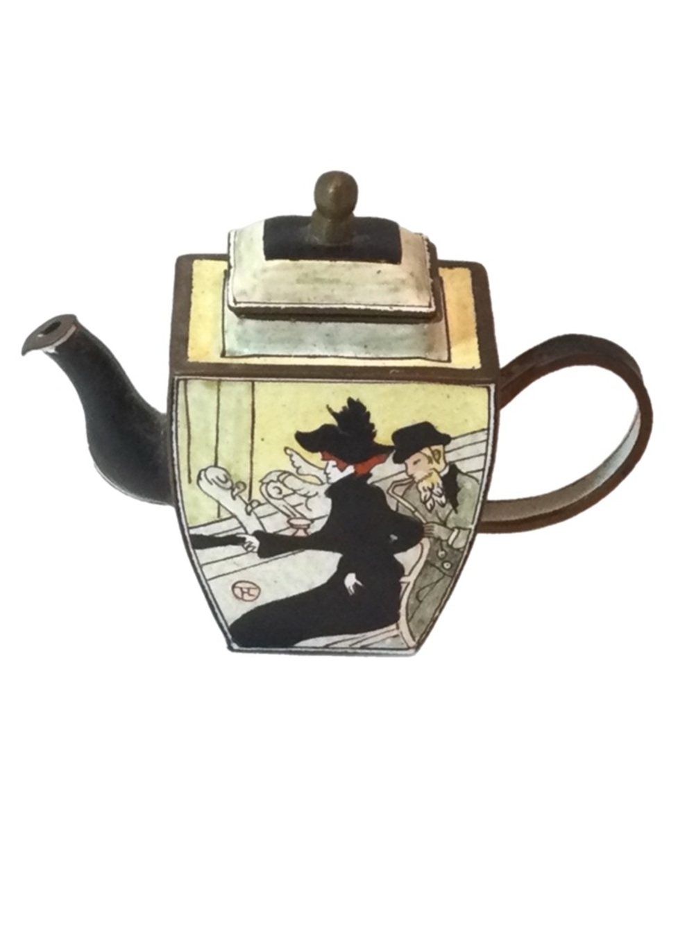 Small Henri Toulouse Lautrec Enamel Teapot